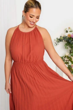 YOURS LONDON Curve Orange Pleated Maxi Dress -JOICY Clothing Shop 01131744 8406 4e 161885 D