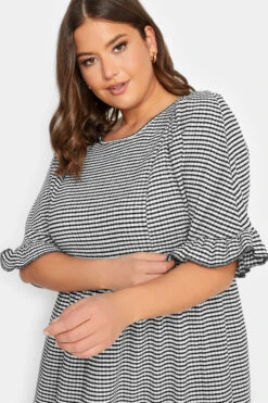 YOURS Curve Black Gingham Textured Smock Midi Dress 10 YOURS Curve Black Gingham Textured Smock Midi Dress -JOICY Clothing Shop 01156390 8cf0 42 137516 E