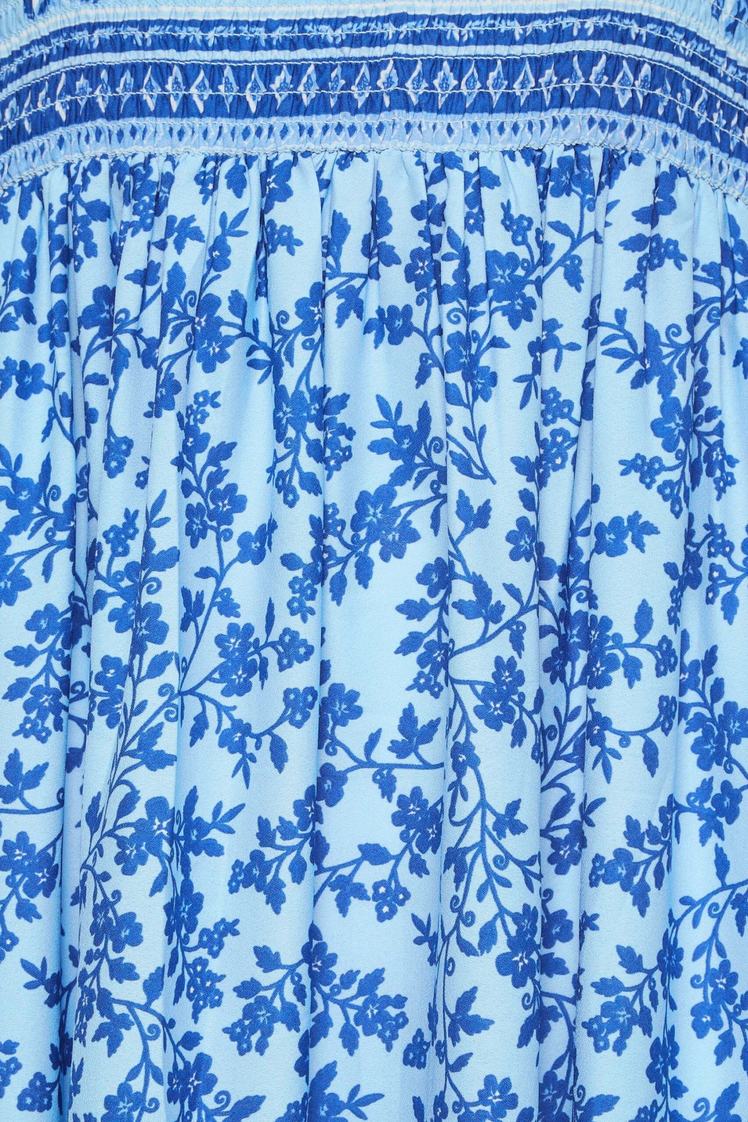 LIMITED COLLECTION Curve Blue Floral Border Print Maxi Dress 4 LIMITED COLLECTION Curve Blue Floral Border Print Maxi Dress - Image 4