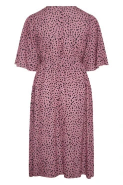 YOURS LONDON Curve Pink Dalmatian Print Midi Wrap Dress -JOICY Clothing Shop 032e3ec4 3c0d 48 161230 BK