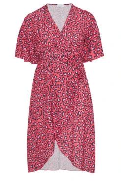 YOURS LONDON Curve Red Leopard Print Midi Wrap Dress -JOICY Clothing Shop 03ee6f01 bdde 4a 161728 X