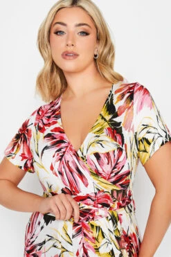 YOURS Curve White Leaf Print Front Tie Maxi Dress -JOICY Clothing Shop 04ffafc5 8530 4f 302063 D