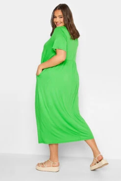 LIMITED COLLECTION Curve Bright Green Pocket Maxi Dress -JOICY Clothing Shop 05f310a4 c16e 4e 215718 C