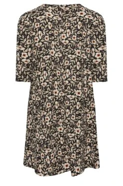 YOURS Curve Black Floral Print Drape Pocket Mini Dress -JOICY Clothing Shop 08041288 af6f 4d 301907 Y