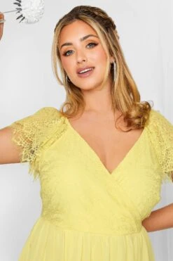YOURS LONDON Curve Yellow Lace Detail Wrap Maxi Dress -JOICY Clothing Shop 08ea37b5 3075 4b 151894 D