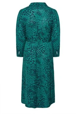 YOURS LONDON Curve Green Animal Print Shirt Dress -JOICY Clothing Shop 099df2ba 40f2 4c 161608 Y
