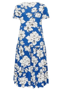 YOURS Curve Cobalt Blue Floral V-Neck Tiered Wrap Dress -JOICY Clothing Shop 0d7cf484 4fc9 43 301894 Y