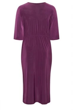 YOURS LONDON Curve Purple Ruffle Wrap Bodycon Dress -JOICY Clothing Shop 0e011b48 5e2f 47 161808 Y