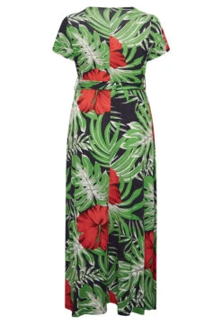 YOURS Curve Green & Red Floral Front Tie Maxi Dress -JOICY Clothing Shop 12c6597f 3908 44 301697 Y