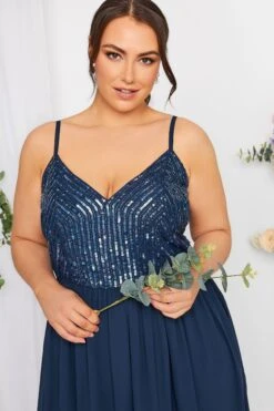 LUXE Curve Navy Blue Sequin Embellished Sleeveless Maxi Dress -JOICY Clothing Shop 137123f1 9b03 46 161995 D