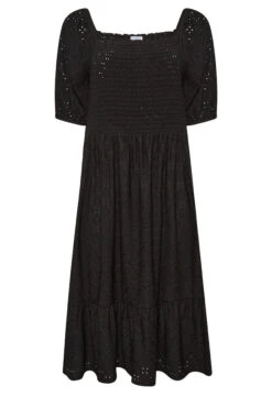 YOURS Curve Black Shirred Broderie Anglaise Midaxi Dress 10 YOURS Curve Black Shirred Broderie Anglaise Midaxi Dress -JOICY Clothing Shop 16049523 54b8 4b 137540 X