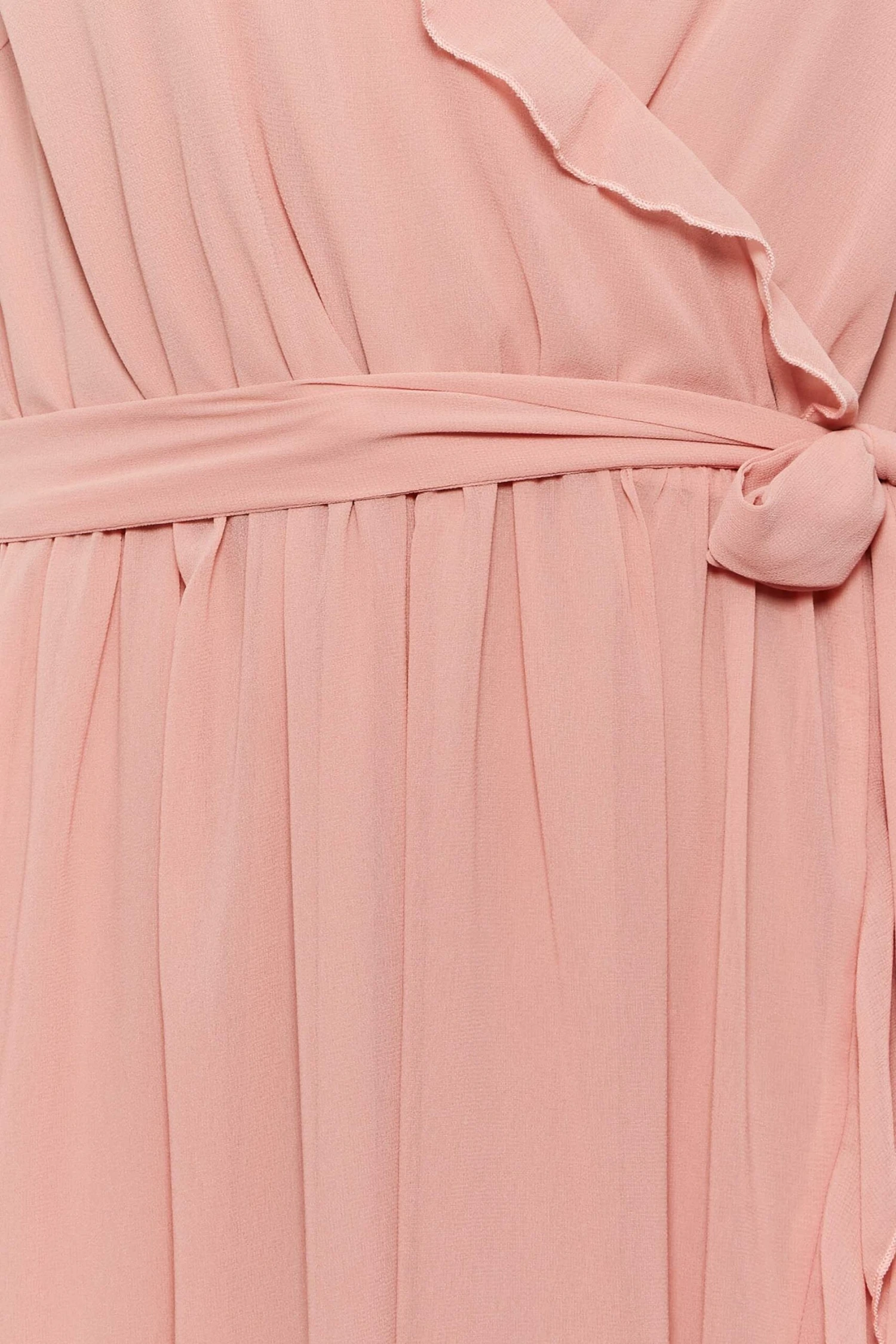 YOURS LONDON Curve Pink Ruffle Wrap Dress 4 YOURS LONDON Curve Pink Ruffle Wrap Dress - Image 4