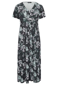 YOURS Curve Black V-Neck Floral Wrap Dress -JOICY Clothing Shop 16d95da3 b3fc 4a 302165 X