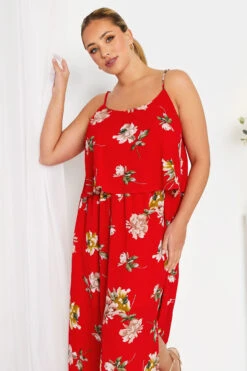 YOURS LONDON Curve Red Floral Overlay Maxi Dress -JOICY Clothing Shop 1a6395a7 6a5e 43 161944 D