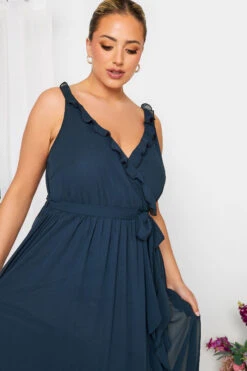 YOURS LONDON Curve Navy Blue Ruffle Wrap Dress 8 YOURS LONDON Curve Navy Blue Ruffle Wrap Dress -JOICY Clothing Shop 1b40a9fd d059 4e 161886 D