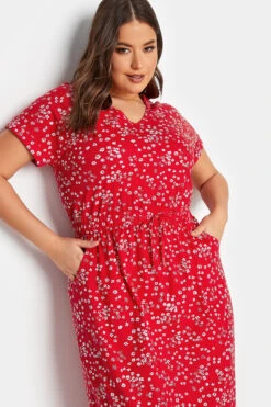 YOURS Curve Red Floral Print Maxi T-Shirt Dress 8 YOURS Curve Red Floral Print Maxi T-Shirt Dress -JOICY Clothing Shop 1bf65849 409d 46 137309 D