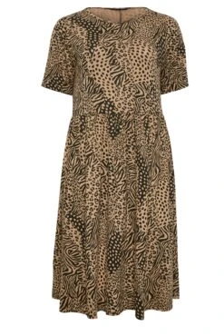 YOURS Curve Brown Mixed Animal Print Midi Smock Dress 10 YOURS Curve Brown Mixed Animal Print Midi Smock Dress -JOICY Clothing Shop 1c4590dd 0596 43 137561 X