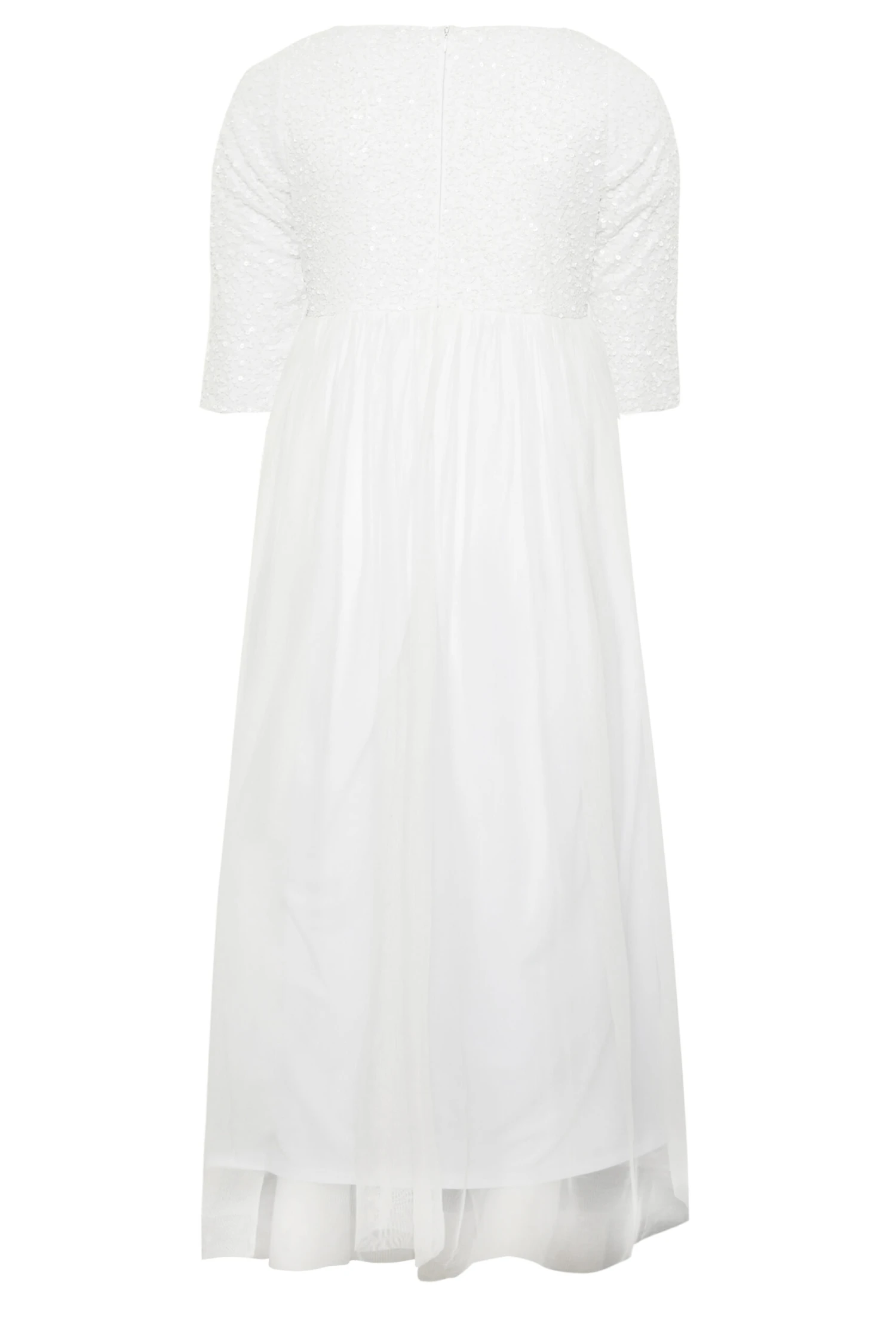 LUXE Curve White Sequin Hand Embellished Bridal Maxi Dress 6 LUXE Curve White Sequin Hand Embellished Bridal Maxi Dress - Image 6