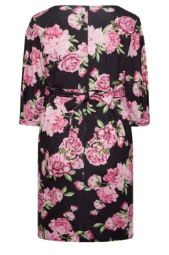 YOURS LONDON Curve Black Floral Drop Shoulder Wrap Dress -JOICY Clothing Shop 1eaecf0b a64b 49 162044 Y