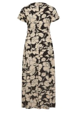 YOURS Curve Black & Beige Brown Floral Wrap Front Tie Maxi Dress -JOICY Clothing Shop 1f720490 f48b 4d 137435 Y