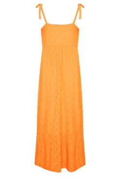 YOURS Curve Bright Orange Broderie Anglaise Maxi Dress -JOICY Clothing Shop 1fee2a37 ada6 4b 137536 Y