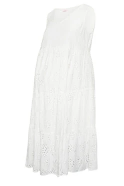 BUMP IT UP MATERNITY Curve White Broderie Anglaise Tiered Midi Dress -JOICY Clothing Shop 23908fd0 c2d9 4d 158399 X1