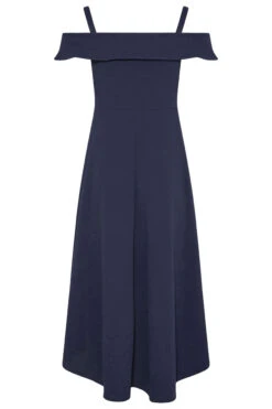YOURS LONDON Curve Navy Blue Bardot High Low Midi Dress -JOICY Clothing Shop 251b1065 9e9d 4d 162087 Y