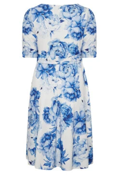 YOURS LONDON Curve White & Blue Notch Neck Floral Dress -JOICY Clothing Shop 268ac4db 7e73 4a 162091 Y