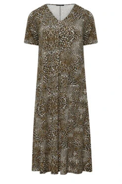 LIMITED COLLECTION Curve Brown Animal Print Pleat Front Maxi Dress -JOICY Clothing Shop 273fa5e3 4772 42 215304 X