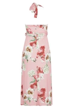 YOURS LONDON Curve Pink Floral Halter Neck Dress -JOICY Clothing Shop 27eb2282 c28c 42 161473 Y
