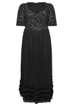 LUXE Curve Black Sequin Sweetheart Ruffle Maxi Dress 10 LUXE Curve Black Sequin Sweetheart Ruffle Maxi Dress -JOICY Clothing Shop 27f796a2 08b8 42 161991 X