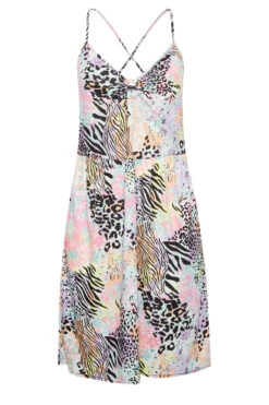LIMITED COLLECTION Curve Pink Mixed Print Ring Front Midi Dress -JOICY Clothing Shop 2ae85378 e8cf 44 215708 X