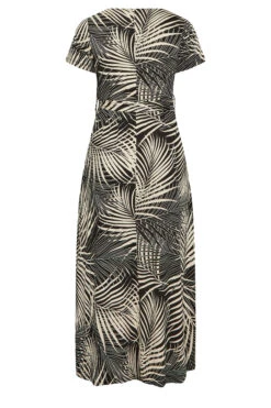 YOURS Curve Black Leaf Print Wrap Dress -JOICY Clothing Shop 2b1aea90 8361 43 301599 Y