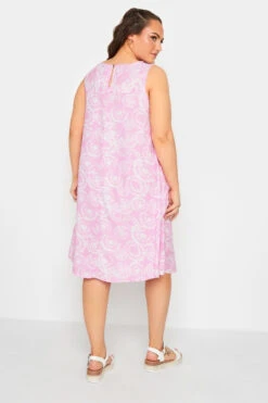 YOURS Curve Light Pink Tie Dye Print Swing Dress -JOICY Clothing Shop 2c2dbd55 3c2e 44 137447 C