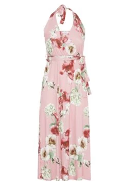 YOURS LONDON Curve Pink Floral Halter Neck Dress -JOICY Clothing Shop 2d7d08e0 56ae 4b 161473 X