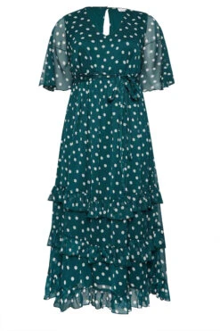 YOURS LONDON Curve Green Polka Dot Ruffle Maxi Dress -JOICY Clothing Shop 2d8f6aca 8498 41 162209 X