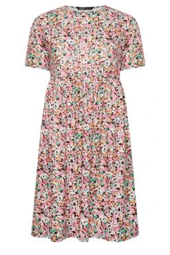 YOURS PETITE Curve Pink Ditsy Floral Print Smock Dress -JOICY Clothing Shop 2da60e8f a80f 4d 174424 X