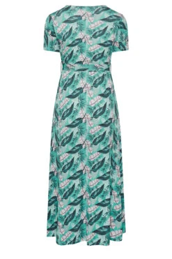 YOURS Curve Light Blue Leaf Print Maxi Wrap Dress -JOICY Clothing Shop 2e651577 5d1d 49 302161 Y