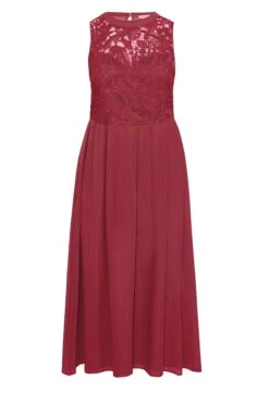 YOURS LONDON Curve Burgundy Red Lace Front Chiffon Maxi Dress 12 YOURS LONDON Curve Burgundy Red Lace Front Chiffon Maxi Dress -JOICY Clothing Shop 30d3e029 6d20 4c 161504 X