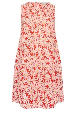 YOURS Curve Red Floral Print Swing Dress -JOICY Clothing Shop 31b23634 ce2e 4e 137444 X