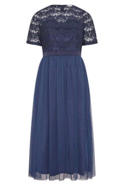 YOURS LONDON Curve Navy Blue Lace Chiffon Maxi Dress -JOICY Clothing Shop 32201069 dc5b 47 161007 F