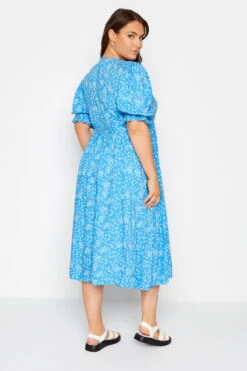 LIMITED COLLECTION Curve Blue Ditsy Wrap Dress