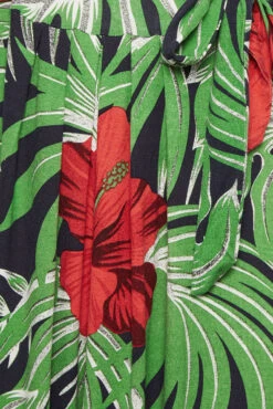 YOURS Curve Green & Red Floral Front Tie Maxi Dress -JOICY Clothing Shop 3264c1dc 51a5 4b 301697 z