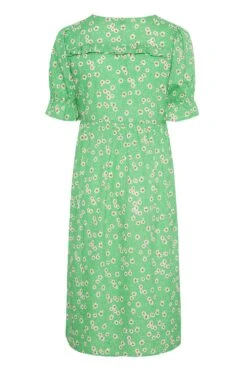 YOURS Curve Green Daisy Print Frill Sleeve Wrap Dress -JOICY Clothing Shop 32a290f6 bad3 42 137159 Y