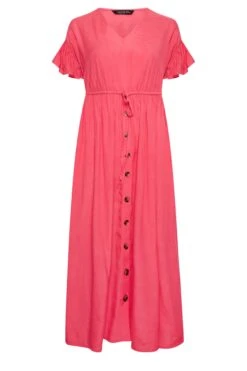 LIMITED COLLECTION Curve Coral Pink Frill Sleeve Cotton Maxi Dress 10 LIMITED COLLECTION Curve Coral Pink Frill Sleeve Cotton Maxi Dress -JOICY Clothing Shop 331aad7f 4f25 49 215681 X