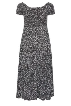 YOURS Curve Black Floral Shirred Bardot Maxi Dress -JOICY Clothing Shop 33b7b075 0c13 4f 137289 Y