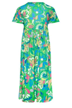 YOURS Curve Green Abstract Print Smock Dress -JOICY Clothing Shop 340a5b15 22ce 4f 137388 Y