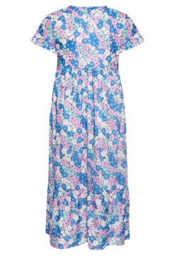 LIMITED COLLECTION Curve Blue Floral Print Frill Sleeve Maxi Dress 11 LIMITED COLLECTION Curve Blue Floral Print Frill Sleeve Maxi Dress -JOICY Clothing Shop 35987966 1e38 42 215603 Y