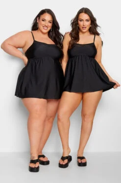 YOURS Curve Black Mesh Panel Tummy Control Swim Dress -JOICY Clothing Shop 37d1ac87 aaa5 4e 150210 E