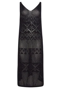 YOURS Curve Black Crochet Midaxi Dress -JOICY Clothing Shop 383f3b57 37ef 45 192857 XR
